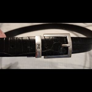 Perry Ellis Men's Leather Belt Black Size 36